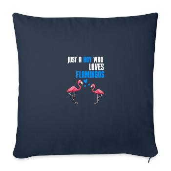 Tropical Bird Animal Boy Cadeau Flamant Rose - Housse de coussin décorative 45 x 45 cm - bleu marine - Devant
