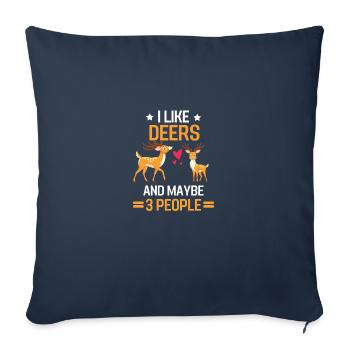 Nature Forest Animal Lovers Gift Funny Deer - Sofa pillowcase 17,3'' x 17,3'' (45 x 45 cm) - navy - Front