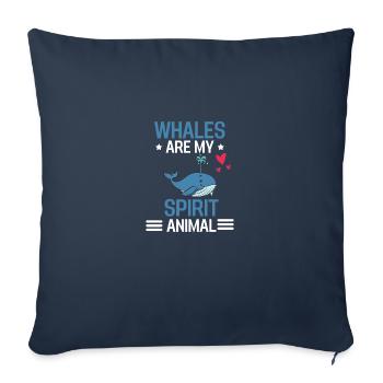 Sea Animal Ocean Animal Sweetheart Cadeau Baleine - Housse de coussin décorative 45 x 45 cm - bleu marine - Devant