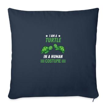Turtle Costume Gift Sea Turtle - Sofa pillowcase 17,3'' x 17,3'' (45 x 45 cm) - navy - Front