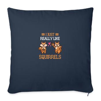 Tierliebhaber Wald Tier Geschenk Eichhörnchen - Sofakissenbezug 45 x 45 cm - Navy - Vorne