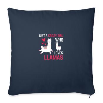 Alpaga Animal Lovers Fille Cadeau Lama - Housse de coussin décorative 45 x 45 cm - bleu marine - Devant