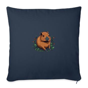 Capybara Lovers Sweet Gift Capybara - Sofa pillowcase 17,3'' x 17,3'' (45 x 45 cm) - navy - Front