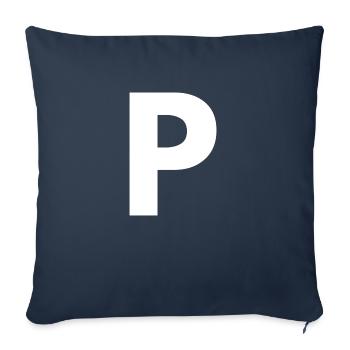P - Housse de coussin décorative 45 x 45 cm - bleu marine - Devant