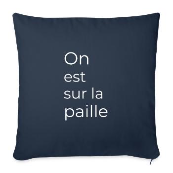 On est sur la paille - Housse de coussin décorative 45 x 45 cm - bleu marine - Devant