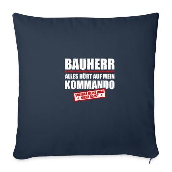 Bauherr Bauleiter Richtfest - Sofakissenbezug 45 x 45 cm - Navy - Vorne