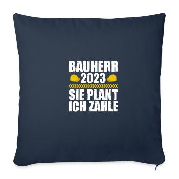Bauleiter Bauherr 2023 Richtfest - Sofakissenbezug 45 x 45 cm - Navy - Vorne
