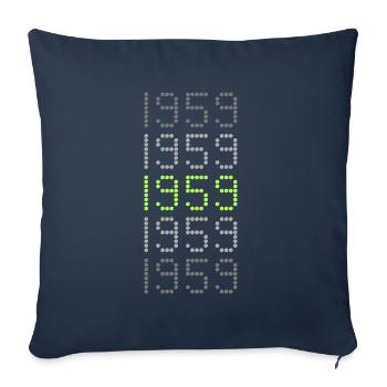 1959 - Housse de coussin décorative 45 x 45 cm - bleu marine - Devant
