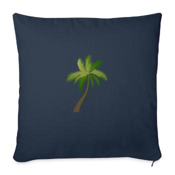palm tree palm trees 23053 S - Sofa pillowcase 17,3'' x 17,3'' (45 x 45 cm) - navy - Front