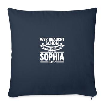 Prénom Héroïne Sophia - Housse de coussin décorative 45 x 45 cm - bleu marine - Devant
