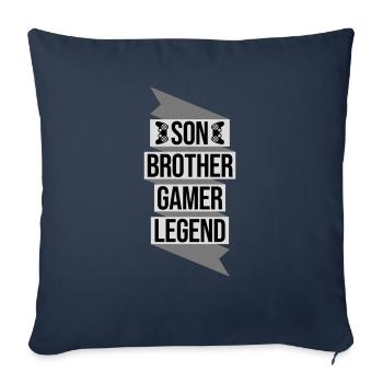 Fils Frère Gamer Légende - Housse de coussin décorative 45 x 45 cm - bleu marine - Devant
