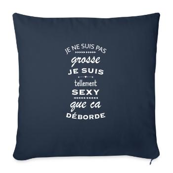 Je ne suis pas grosse je suis sexy - Housse de coussin décorative 45 x 45 cm - bleu marine - Devant