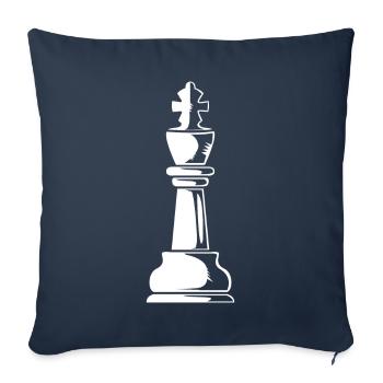 Chess King Chess Piece - Sofa pillowcase 17,3'' x 17,3'' (45 x 45 cm) - navy - Front