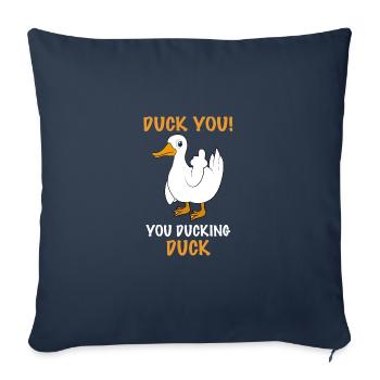 Drôle de canard vous canard - Housse de coussin décorative 45 x 45 cm - bleu marine - Devant