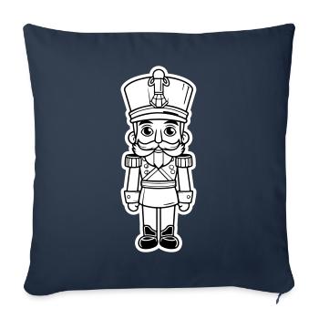 Symbole de Noël Casse-Noisette - Housse de coussin décorative 45 x 45 cm - bleu marine - Devant