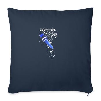 Karaoke King,Karaoke,Microphone,Stars,Star - Sofa pillowcase 17,3'' x 17,3'' (45 x 45 cm) - navy - Front