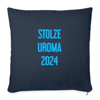 Fière arrière-grand-mère 2024 - Housse de coussin décorative 45 x 45 cm - bleu marine - Devant