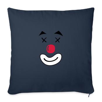 visage de sourire de clown - Housse de coussin décorative 45 x 45 cm - bleu marine - Devant