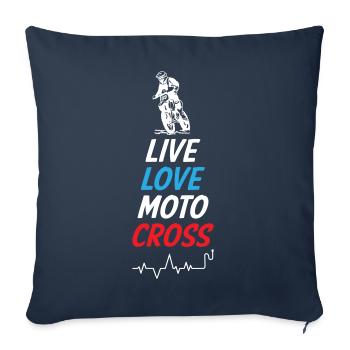 Live Love Motocross - Sofakissenbezug 45 x 45 cm - Navy - Vorne