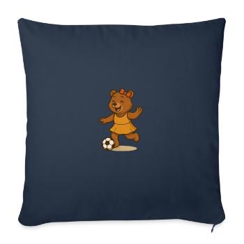 Ours de football - Housse de coussin décorative 45 x 45 cm - bleu marine - Devant