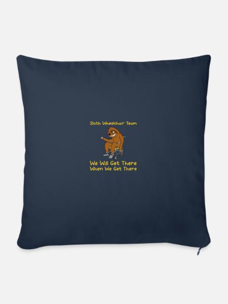 Faultier Rollstuhl Behindert Behinderung Geschenk - Sofakissenbezug 45 x 45 cm - Navy