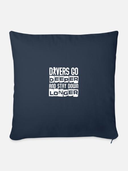 Divers go deeperand stay longer - Sofakissenbezug 45 x 45 cm - Navy