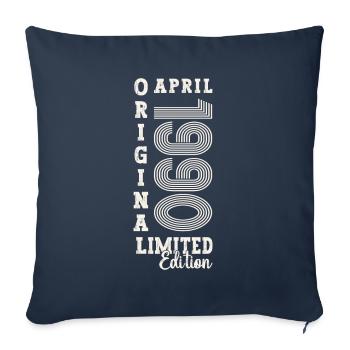 33rd birthday man April Born 1990 Original - Sofa pillowcase 17,3'' x 17,3'' (45 x 45 cm) - navy - Front