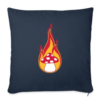 feu bruler flammes chaud champignon mouche agaric rouge p - Housse de coussin décorative 45 x 45 cm - bleu marine - Devant