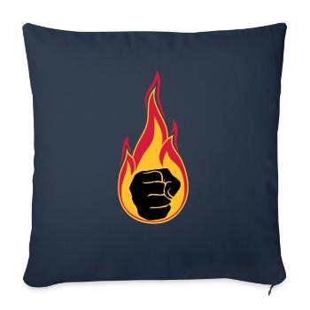 hot flames burn fire fist hand clenched - Sofa pillowcase 17,3'' x 17,3'' (45 x 45 cm) - navy - Front