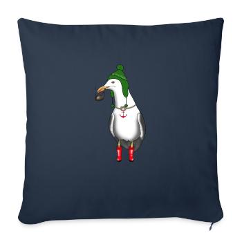Seagull sea coast winter gift idea - Sofa pillowcase 17,3'' x 17,3'' (45 x 45 cm) - navy - Front