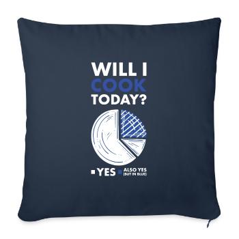 Cuisinier vais-je faire la cuisine aujourd’hui - Housse de coussin décorative 45 x 45 cm - bleu marine - Devant