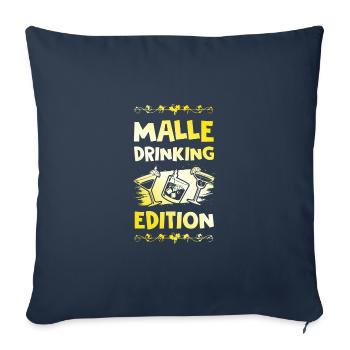Malle Drinking Saying - Sofa pillowcase 17,3'' x 17,3'' (45 x 45 cm) - navy - Front
