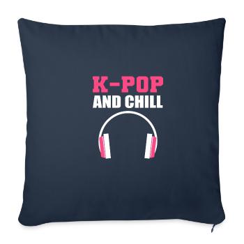Chanteur de K-Pop et Chill Gift - Housse de coussin décorative 45 x 45 cm - bleu marine - Devant