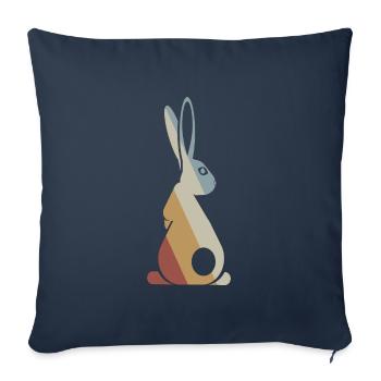 Rabbit Retro Style Vintage - Sofa pillowcase 17,3'' x 17,3'' (45 x 45 cm) - navy - Front