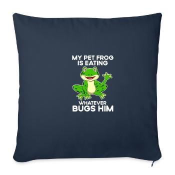 Capture de grenouille 'conception de chasse au crapaud pour un bœuf fr - Housse de coussin décorative 45 x 45 cm - bleu marine - Devant