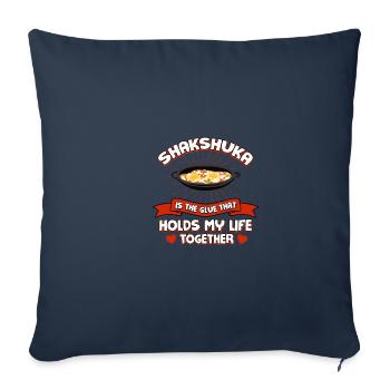 Shakshuka keeps my life together funny eggs - Sofa pillowcase 17,3'' x 17,3'' (45 x 45 cm) - navy - Front