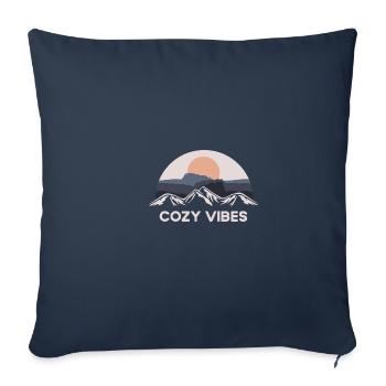 Autumn funny quote Cosy vibes blue-green brave - Sofa pillowcase 17,3'' x 17,3'' (45 x 45 cm) - navy - Front