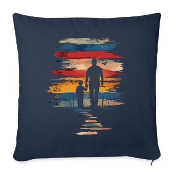 Father's Day father and son retro vintage - Sofa pillowcase 17,3'' x 17,3'' (45 x 45 cm) - navy - Front