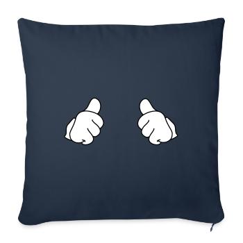 Thumbs - Housse de coussin décorative 45 x 45 cm - bleu marine - Devant