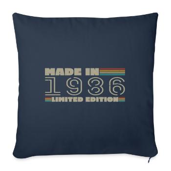 Cadeau d'anniversaire 1986 vintage 1986 né en 1986 - Housse de coussin décorative 45 x 45 cm - bleu marine - Devant