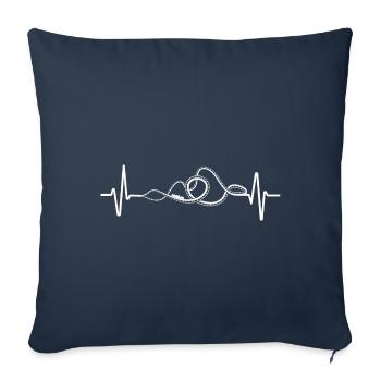 Rollercoaster heartbeat parc d'attractions de montagnes russes - Housse de coussin décorative 45 x 45 cm - bleu marine - Devant