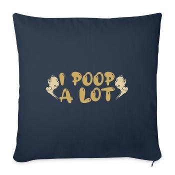 i pop a lot. Cadeau humour . - Housse de coussin décorative 45 x 45 cm - bleu marine - Devant