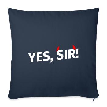 Yes, Sir! with red horns - white - Sofa pillowcase 17,3'' x 17,3'' (45 x 45 cm) - navy - Front