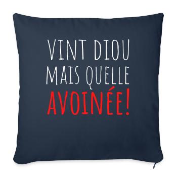 vint diou mais quelle avoinée! cadeau savoyard - Housse de coussin décorative 45 x 45 cm - bleu marine - Devant