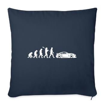 Voiture De Sport évolution - Housse de coussin décorative 45 x 45 cm - bleu marine - Devant