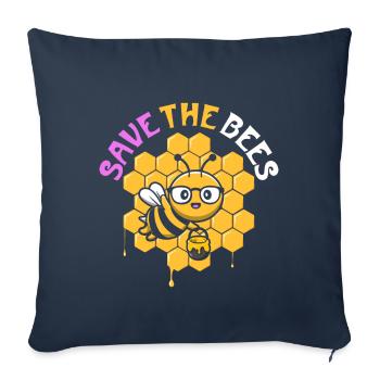 Save The Bees - Sofakissenbezug 45 x 45 cm - Navy - Vorne