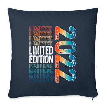 Edition limitée depuis 2022 Anniversaire Millésime 2022 - Housse de coussin décorative 45 x 45 cm - bleu marine - Devant