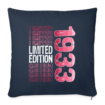 Edition limitée depuis 1933 Anniversaire Millésime 1933 - Housse de coussin décorative 45 x 45 cm - bleu marine - Devant