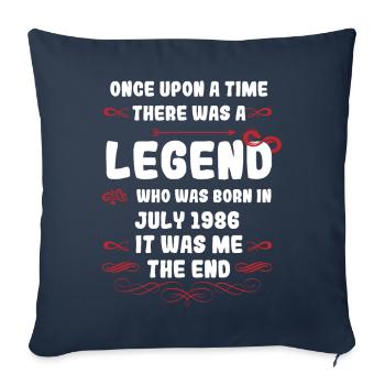 Once upon a time there was a legend. July 1986 Birthday - Sofa pillowcase 17,3'' x 17,3'' (45 x 45 cm) - navy - Front