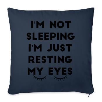 Je ne dors pas, je ne fais que reposer mes yeux - Housse de coussin décorative 45 x 45 cm - bleu marine - Devant